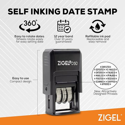 ZIGEL D50 Date Stamp with Approved - Image 2