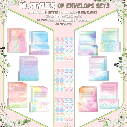 TaoBary 160 Pcs Stationery Paper Set 50 Double Sided Stationery Papers - Image 5