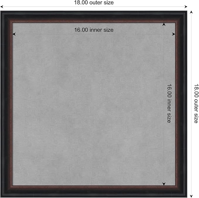 Amanti Art Black Framed Magnetic Board 18x18 Small Vision Board - Image 3