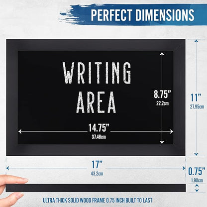 HBCY Creations Rustic Black Magnetic Wall Chalkboard, Small Size 11" x 17" - Image 2
