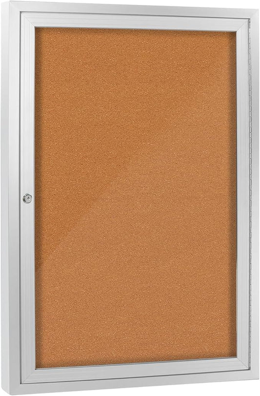 Enclosed Bulletin Board with Locking Door, Outdoor Bulletin Board Weatherproof by Unknown