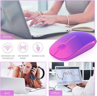 VssoPlor Wireless Mouse, 2.4G Slim Portable Computer Laptop Mouse - Image 6
