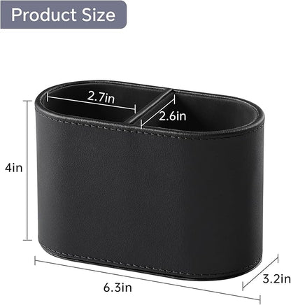 MEIBOOCH PU Leather Pen Holder for Desk, Small Remote Control Holder Pencil Cup - Image 7