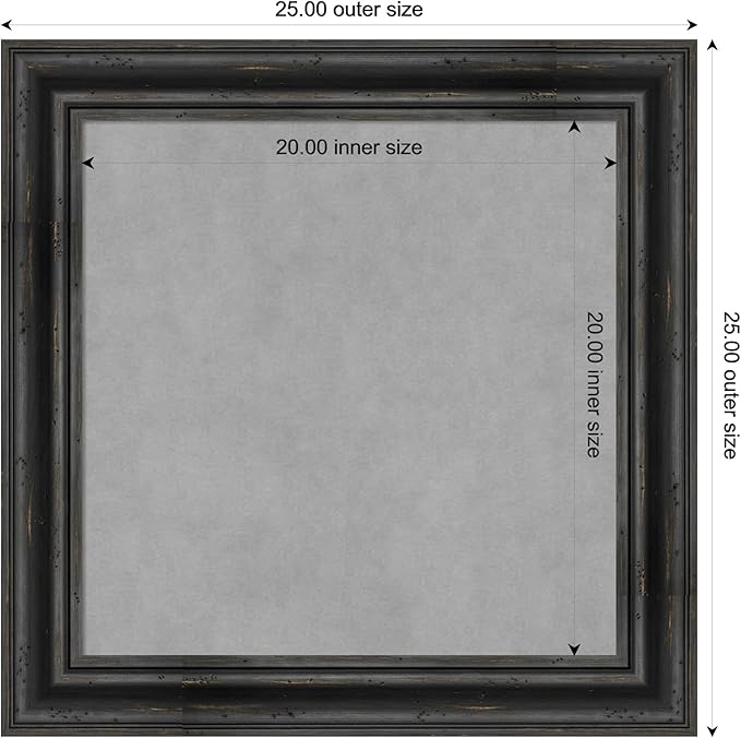 Amanti Art Black Framed Magnetic Board 25x25 Medium Vision Board - Image 3