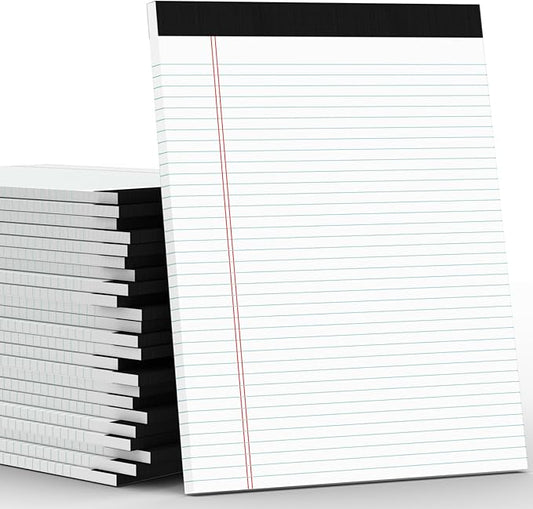 PINJINGPRO 24 Pack White Legal Pads 8.5 x 11 Writing Note Pads College Ruled by notepads