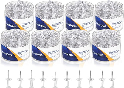 DANRONG 1600 PCS Clear Push Pins, Standard Thumb Tacks by DANRONG