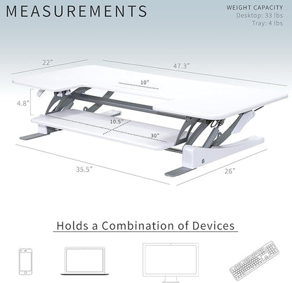 VIVO 48 inch Height Adjustable Large Stand Up Desk Converter, V Series - Image 3