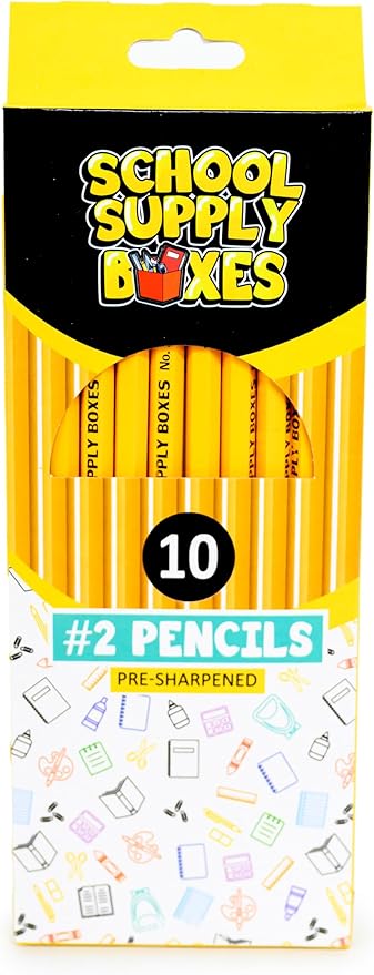 School Supply Boxes | 10 ct. Wooden Pencil Pack | 6 Packs | Pre-Sharpened No. 2 by SchoolSupplyBoxes