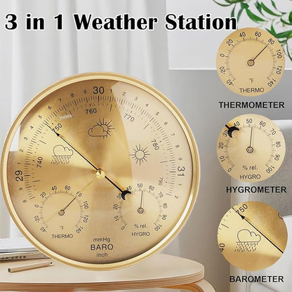 3 in 1 Barometer for Weather Station, Wall Hanging Thermometer All-Season - Image 2