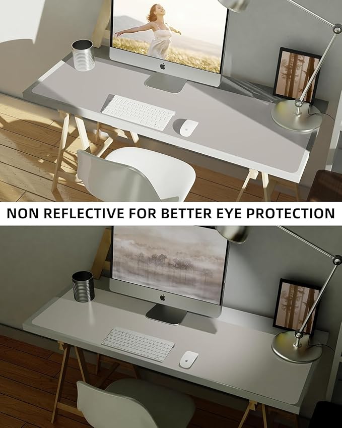 Leather Desk Pad Protector, Large Office Mat & Mouse Pad, Non-Slip Laptop Desk - Image 4