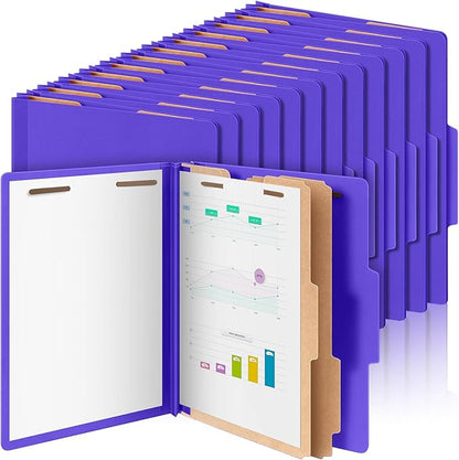 Skyygemm 48 Pcs Classification Folders Letter Size, 2 Divider Pressboard File by Skyygemm