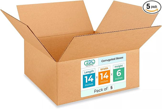 Medium Moving & Shipping Boxes 14 x 14 x 6 inches by IDLPackaging