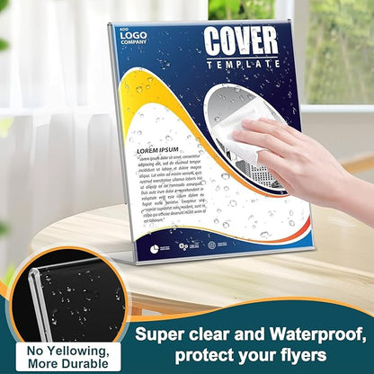 14 Pack Acrylic Sign Holder 8.5x11 Inches, L-Shape Vertical Menu Holder Stand - Image 3