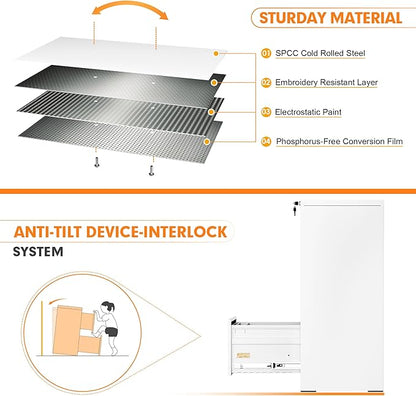 INTERGREAT 3 Drawers File Cabinet - Image 5