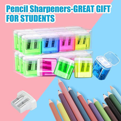 OCHIDO 60 Pack Pencil Sharpeners Bulk, School Supplies Double Hole Pencil - Image 5