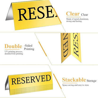 Aemygo 24 Pcs Metal Reserved Table Signs, Double Sided Tent Guest Reservation - Image 5