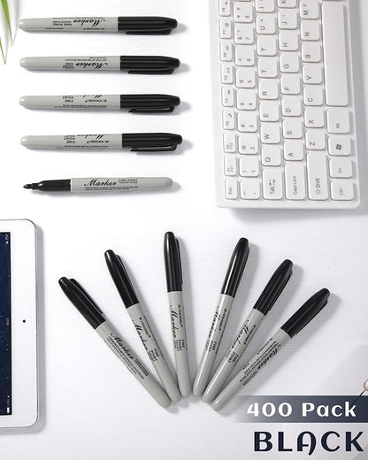 Thenshop 400 Pack Black Permanent Markers Bulk - Image 5