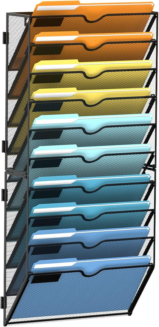 SUPEASY 10-Tier Wall File Holder Organizer by SUPEASY