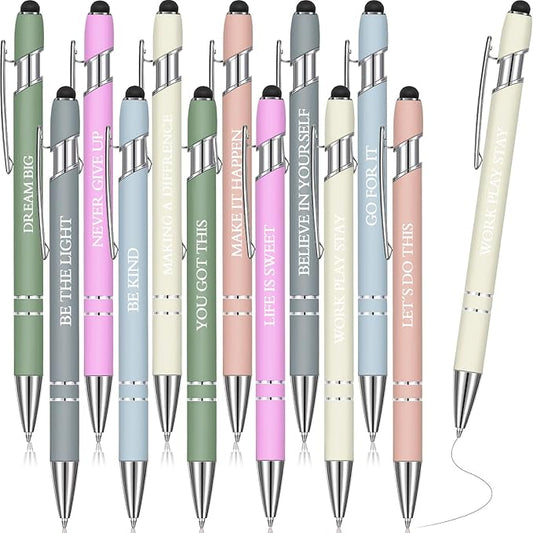 Zonon 12 Pcs Inspirational Pens Bulk Funny Ballpoint Pen by Zonon