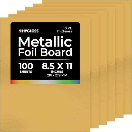 Hygloss Metallic Cardstock Sheets – 100 Matte Gold Sheets, 8.5” x 11” by HyglossProductsInc