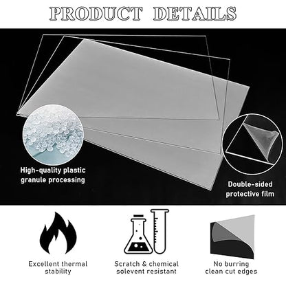 Roowest 6 Pcs 29 x 59 Inch, 1 mm Thick Clear Acrylic Sheets Plastic Panels - Image 4