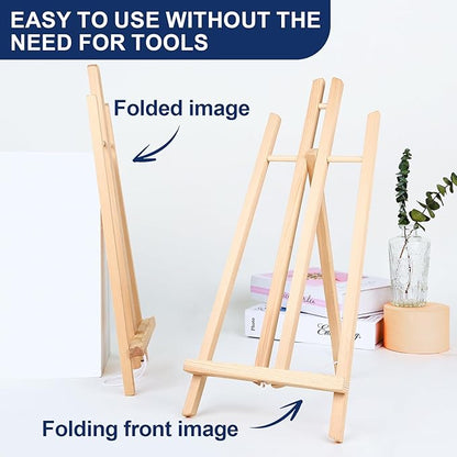 ESRICH 10pcs 17 Inch Tabletop Easels, Wood Easel - Image 4