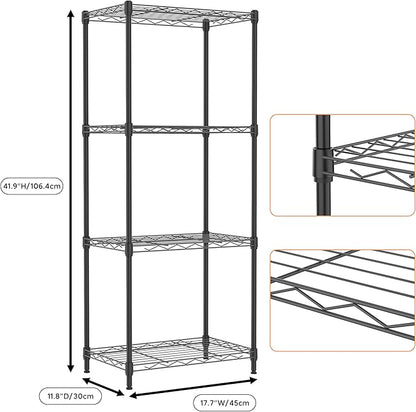 M MZG 4 Tiers Shelf Metal Storage Shelves Wire Rack Closet Organizers - Image 3