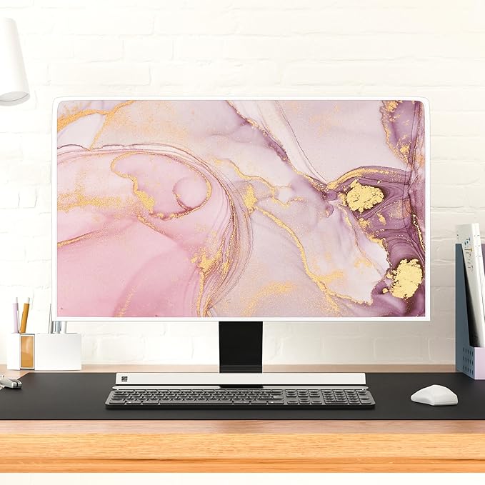 Baocicco Pink Gold Marble Waterproof Screen TV Cover 75 Inch Decorative Modern - Image 4