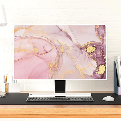 Baocicco Pink Gold Marble Waterproof Screen TV Cover 75 Inch Decorative Modern - Image 4