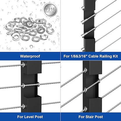 BLIKA 20Pack Cable Railing Adhesive Sleeves - Image 8
