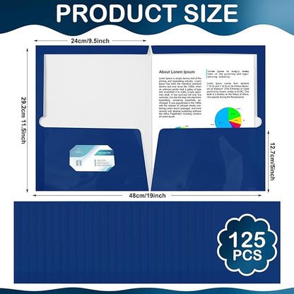 Yeaqee 125 Pack 2 Pockets Glossy Laminated Paper Folder First Day of School - Image 2