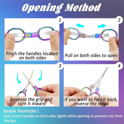 2 PCS Stainless Steel Mini Folding Scissors, Safety Pocket-Sized Multipurpose - Image 4