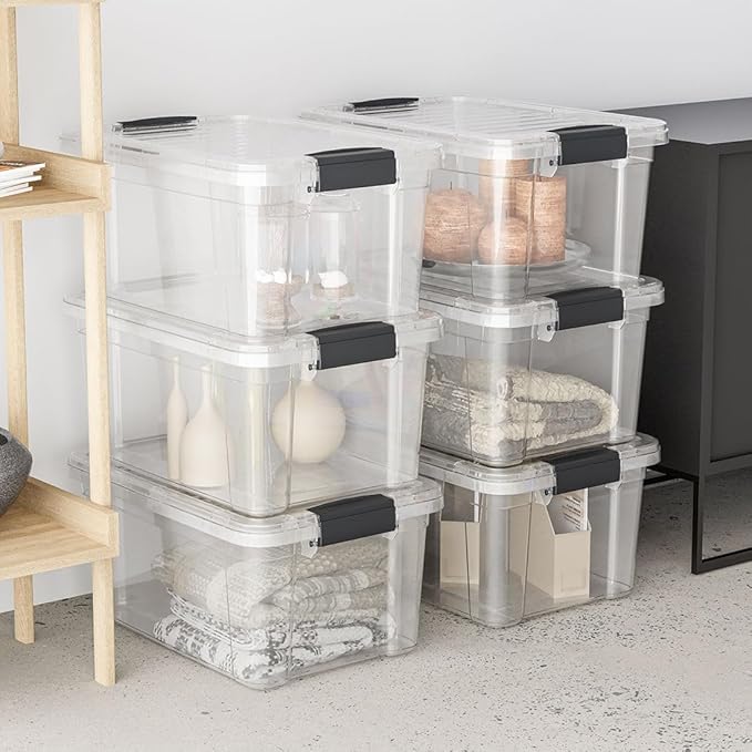 Superio Storage Bins with Lids- 2 Pack, 21 Qt Clear Boxes - Image 8