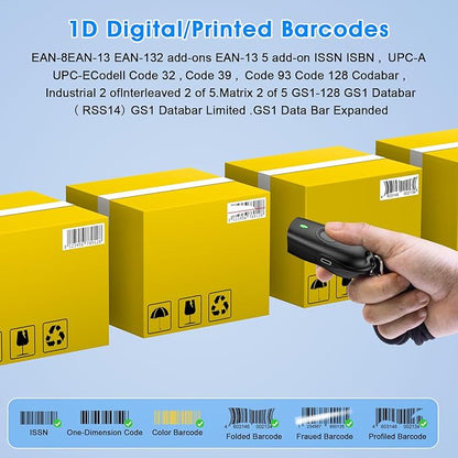 Mini Wireless Barcode Scanner, symcode Barcode Scanner Bluetooth&Wireless - Image 2