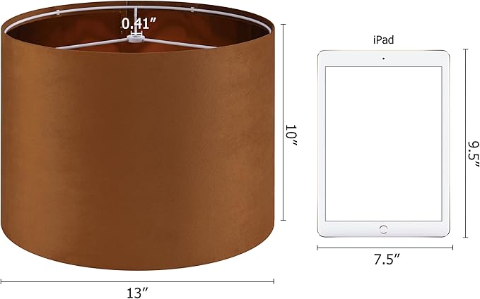 GO&SO 1 PCS Burnt Orange Velvet Drum Lamp Shade, Modern Replacement Lamp Shades - Image 2