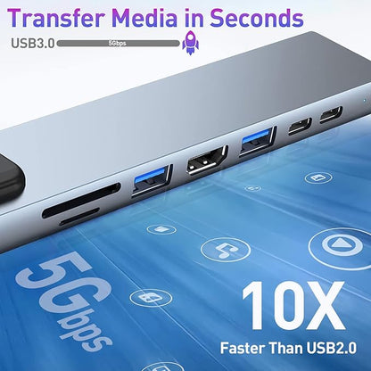 USB C HUB, 8 in 1 USB C Adapter - Image 6