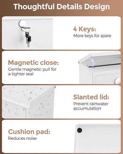 LAND·VOI Locking Wall-Mount Mailbox - Image 3