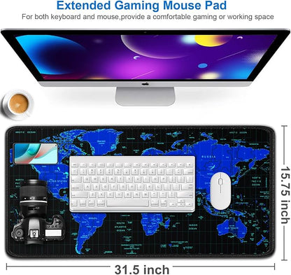 Gaming Mouse Pad, 31.5x15.7 inch Large Extended Computer Keyboard Mouse Mat - Image 2