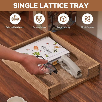Kirigen Wood Letter-Size Tray Single-Tier- Wooden Tones Collection Front-Load - Image 2