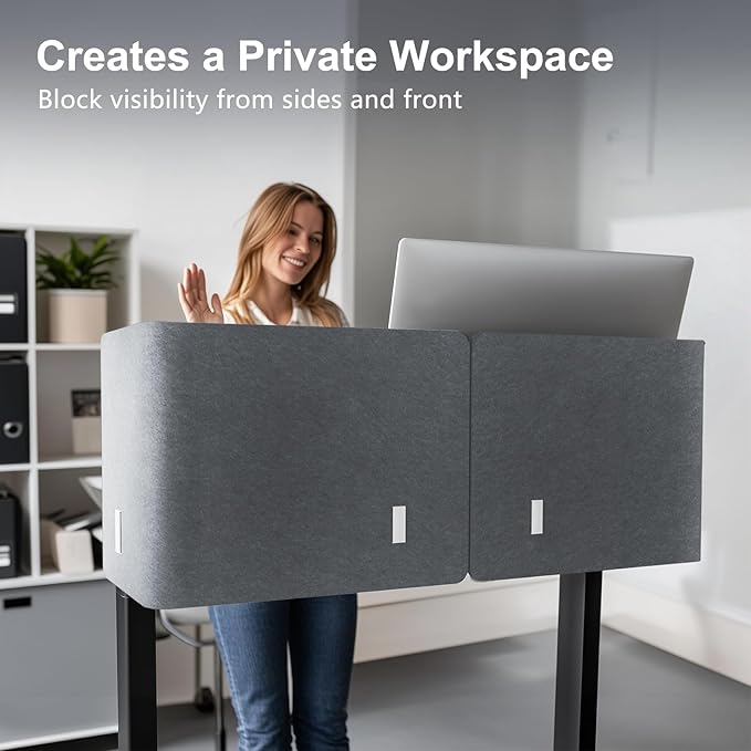 ERGO COLLECT Desk Privacy Panel, 2-in-1 Adjustable Acoustic Desktop Partition - Image 4