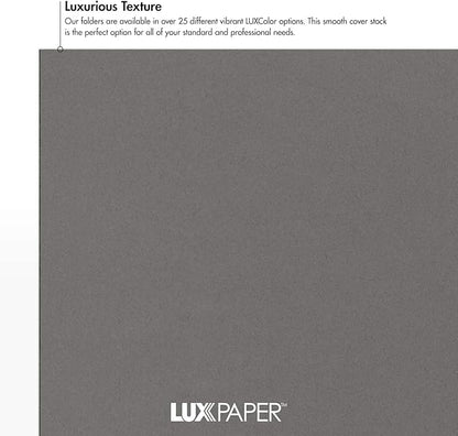 LUXPaper 9" x 12" Presentation Folders | Two Pocket | Smoke Gray | 100lb. Cover - Image 5