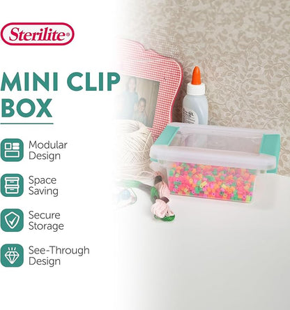Sterilite 12-Pack Clip Box, Stackable Clear Plastic Bins - Image 2