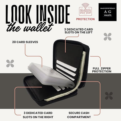 ag wallets Mens Zip Around Leather Wallet - Image 2