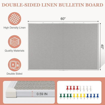 AMUSIGHT Double-Sided Large Cork Board - Image 2