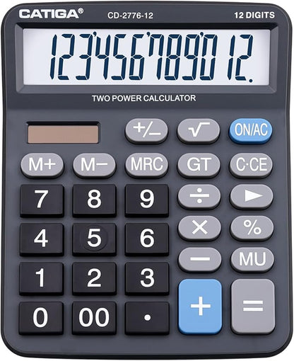 Premium Commercial 12-Digit Large Desktop Calculator by CATIGA