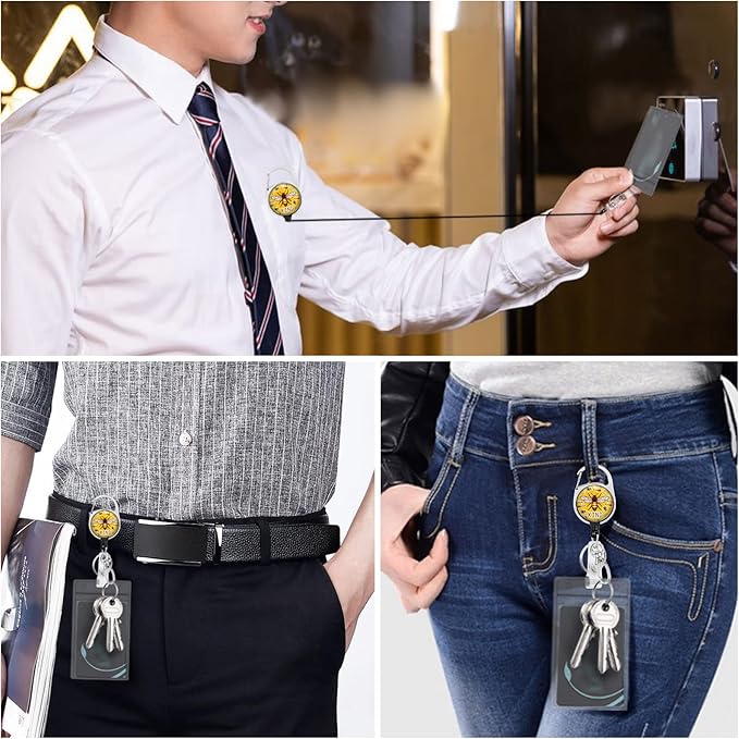Cute Bee Kind Lanyards for Id Badges, Retractable ID Badge Holder - Image 3