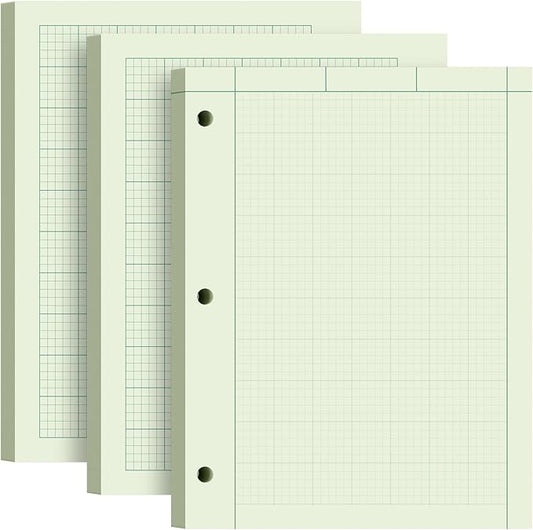 Engineering Paper 8.5 x 11, 3 Pack Engineering Notebook, 5x5 Quad Ruled by Aidunmis