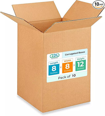Small Moving & Shipping Boxes 8x8x12 inches by IDLPackaging