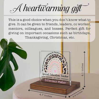 Special Education Teacher Gift Desk Sign Appreciation Plaque, Difference Maker - Image 4