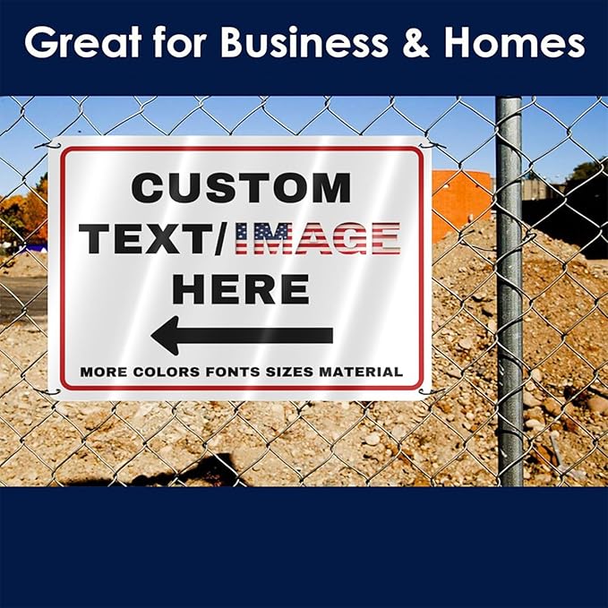 Custom Sign Outdoor Metal Large, Left or Right Arrow, Personalized Address - Image 5